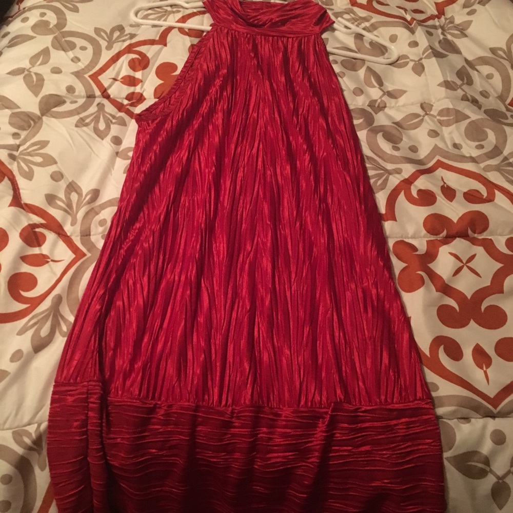 Red knee length dress